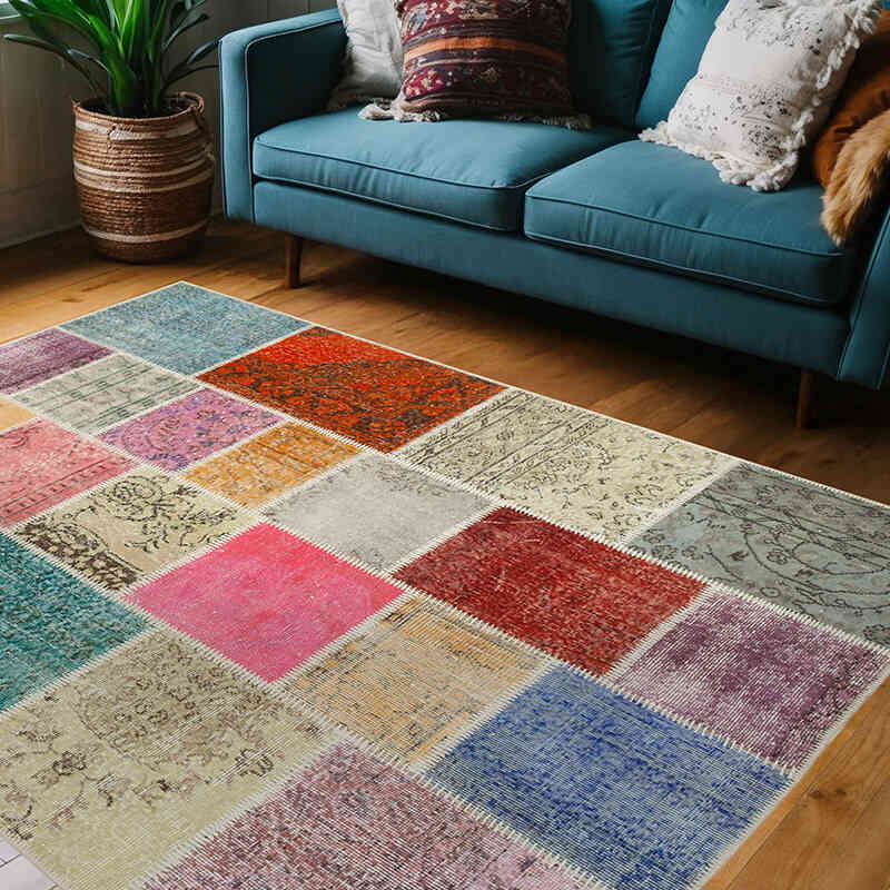 Alfombra Turca de Retazos - 147 cm x 204 cm - K0064351