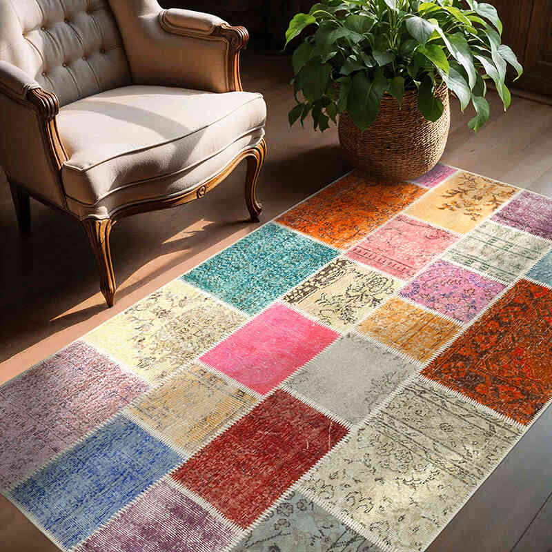Alfombra Turca de Retazos - 147 cm x 204 cm - K0064351