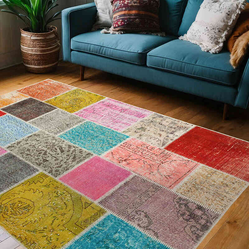Alfombra Turca de Retazos - 144 cm x 205 cm - K0064359