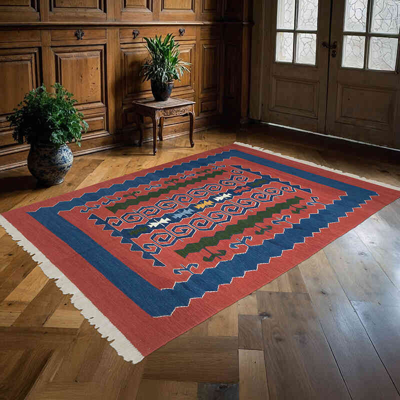 Yeni Kök Boya El Dokuma Kilim - 172 cm x 240 cm - K0064415