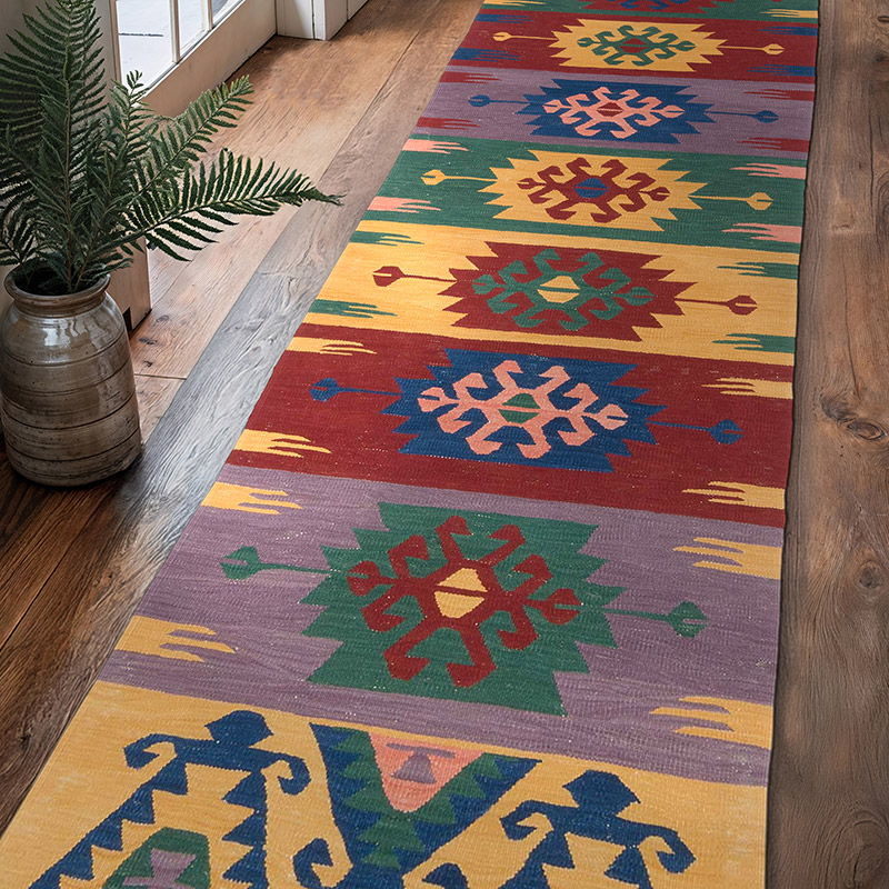 Yeni Kök Boya El Dokuma Kilim - 87 cm x 310 cm - K0064428