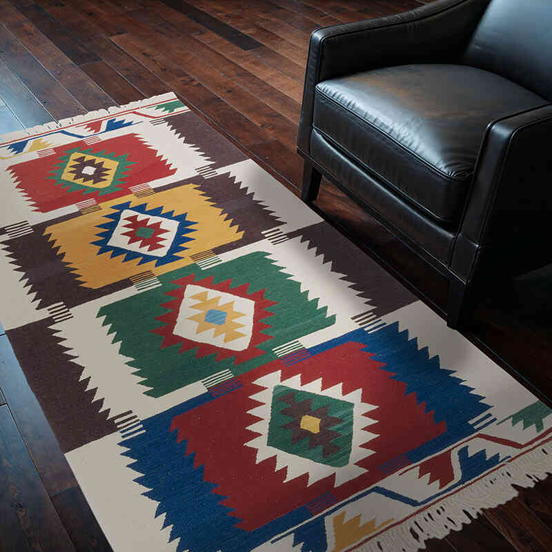 Nueva Alfombra Turca Kilim - 120 cm x 193 cm - K0064442