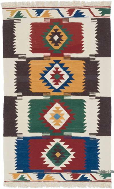 New Handwoven Turkish Kilim Rug - 3' 11" x 6' 4" (47" x 76")