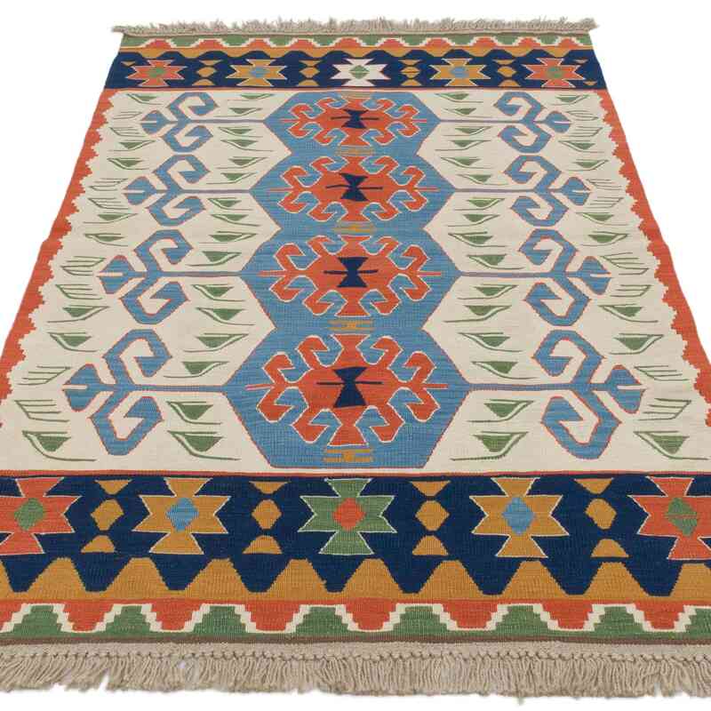 New Handwoven Turkish Kilim Rug - 3' 4" x 5' 3" (40" x 63") - K0064486