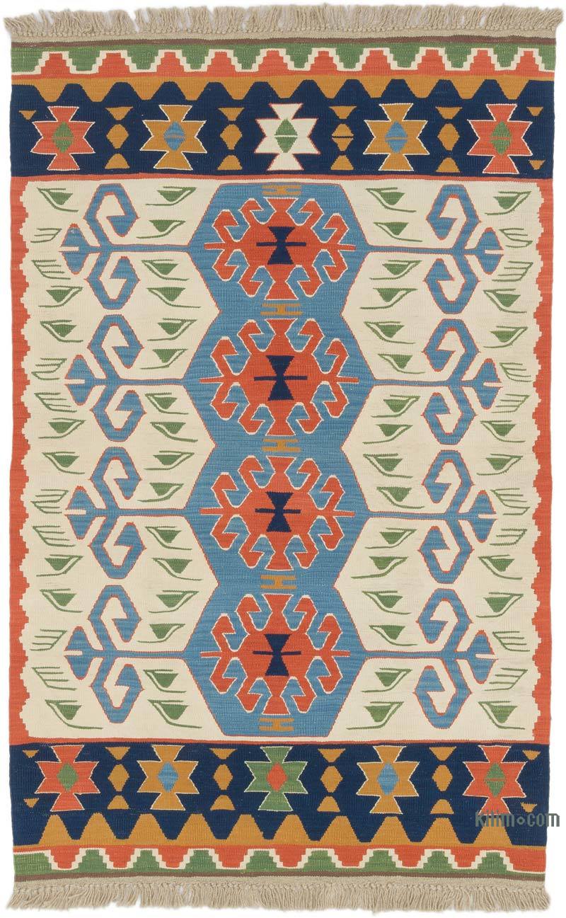 New Handwoven Turkish Kilim Rug - 3' 4" x 5' 3" (40" x 63") - K0064486