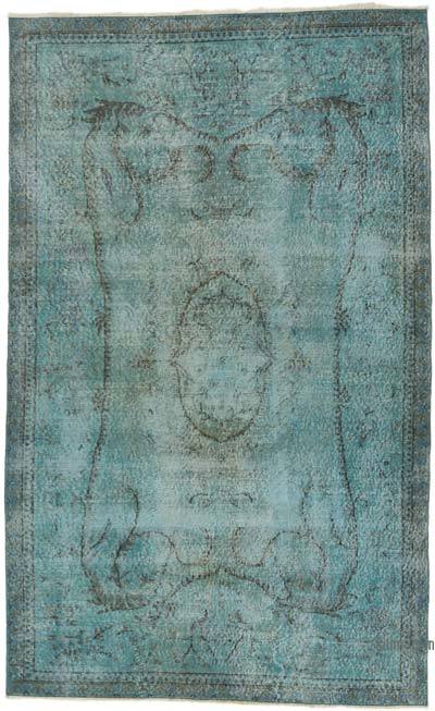 Over-dyed Vintage Hand-Knotted Turkish Rug - 5' 3" x 8' 7" (63" x 103")