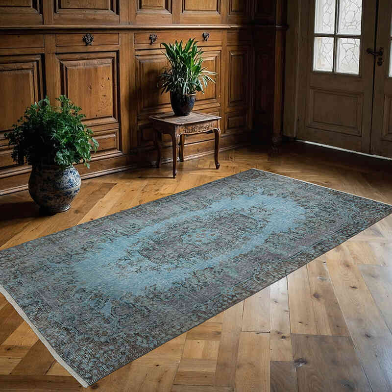 Alfombra Turca Vintage Sobre-teñida - 115 cm x 220 cm - K0064502