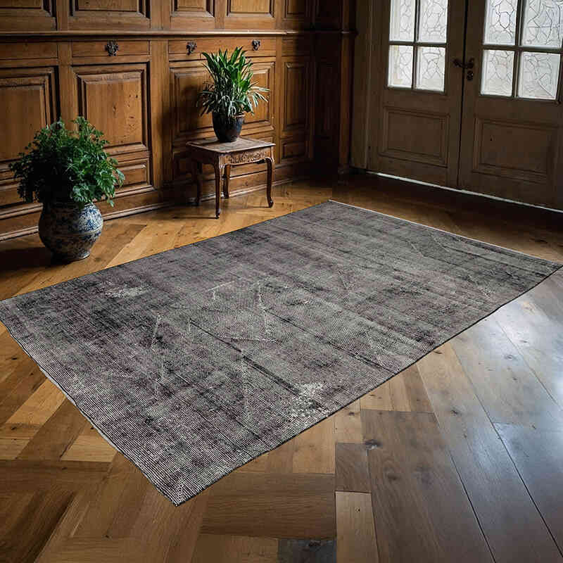 Over-dyed Vintage Hand-Knotted Turkish Rug - 5' 2" x 7' 9" (62" x 93") - K0064530