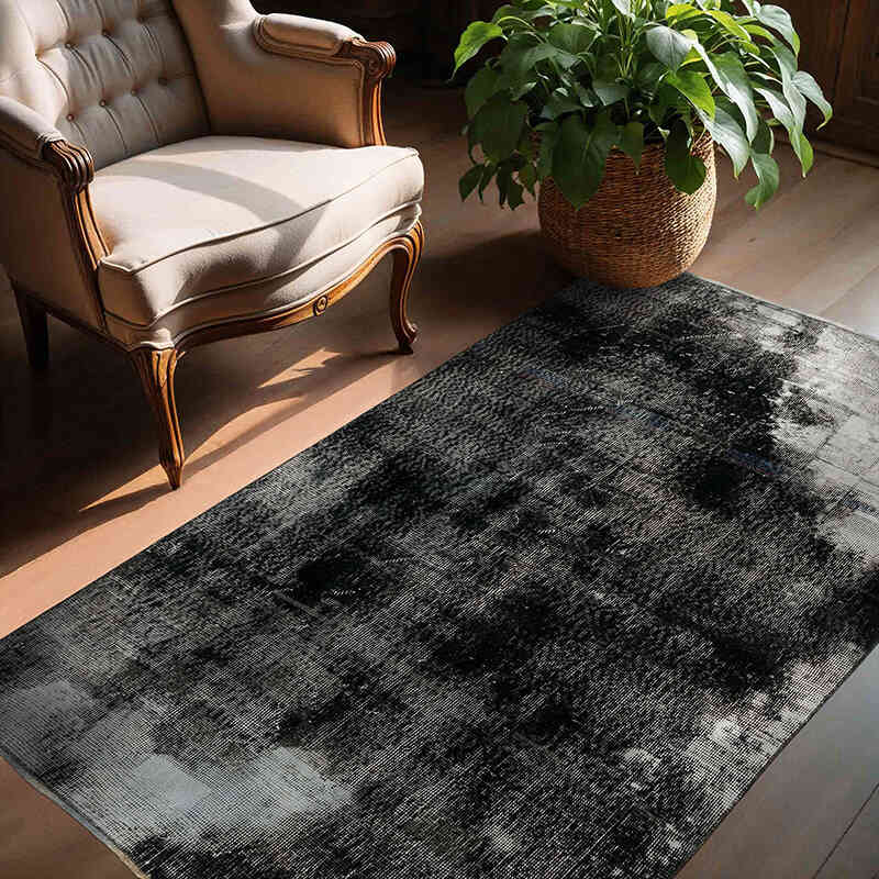 Over-dyed Vintage Hand-Knotted Turkish Rug - 4' 4" x 6' 3" (52" x 75") - K0064532