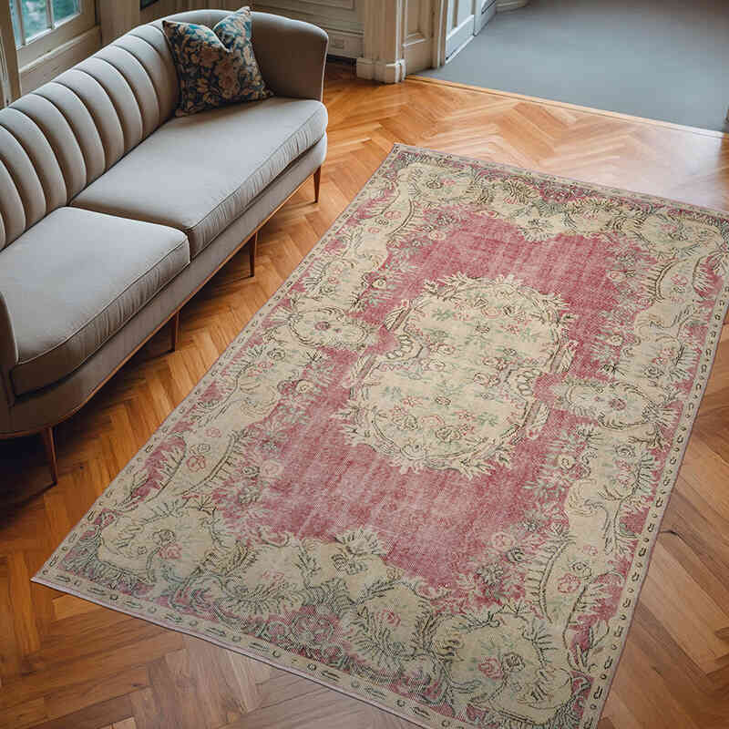Alfombra Vintage Turca Anudada a Mano - 190 cm x 300 cm - K0064541