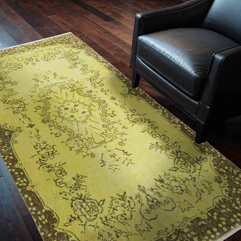 Boyalı El Dokuma Vintage Halı - 119 cm x 210 cm - K0064551