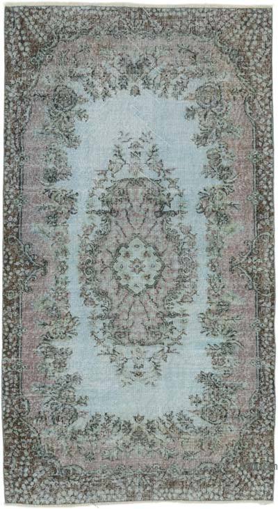 Alfombra Turca Vintage Sobre-teñida - 116 cm x 211 cm