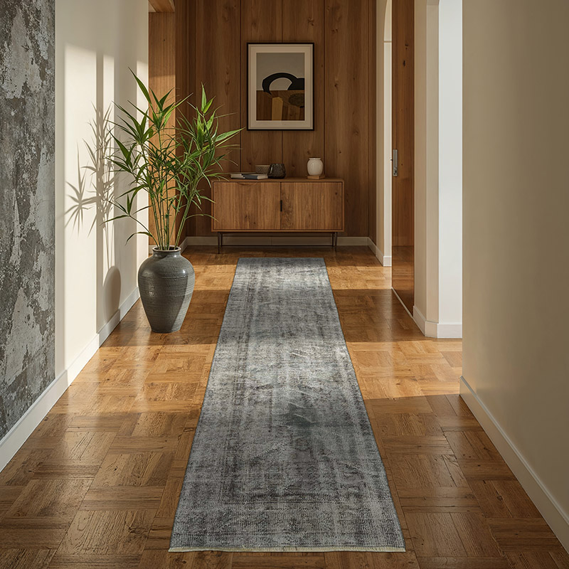 Over-dyed Vintage Hand-Knotted Turkish Runner - 2' 10" x 8' 11" (34" x 107") - K0064576