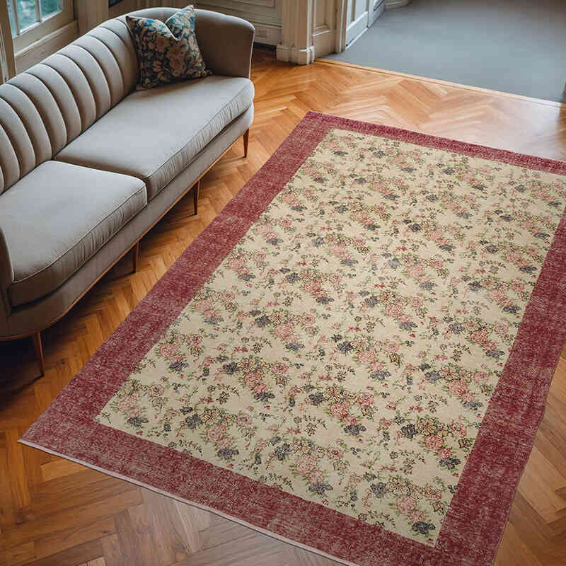 Vintage Turkish Hand-Knotted Rug - 6' 9" x 9' 8" (81" x 116") - K0064622