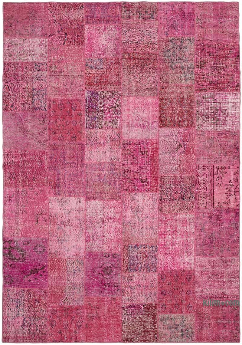 Patchwork Hand-Knotted Turkish Rug - 8' 2" x 11' 6" (98" x 138") - K0064635