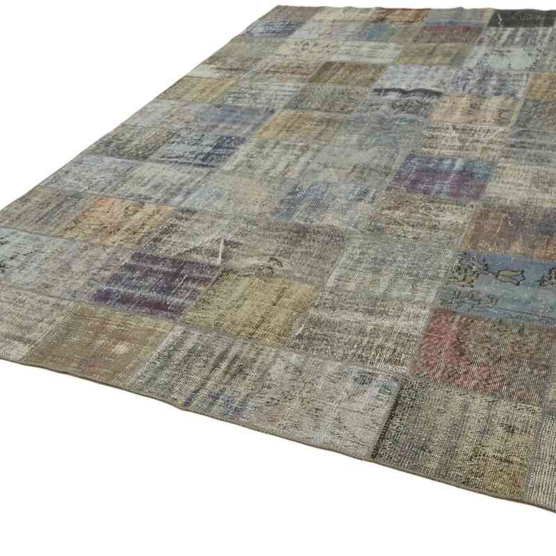 Patchwork Hand-Knotted Turkish Rug - 8' 2" x 11'  (98" x 132") - K0064638