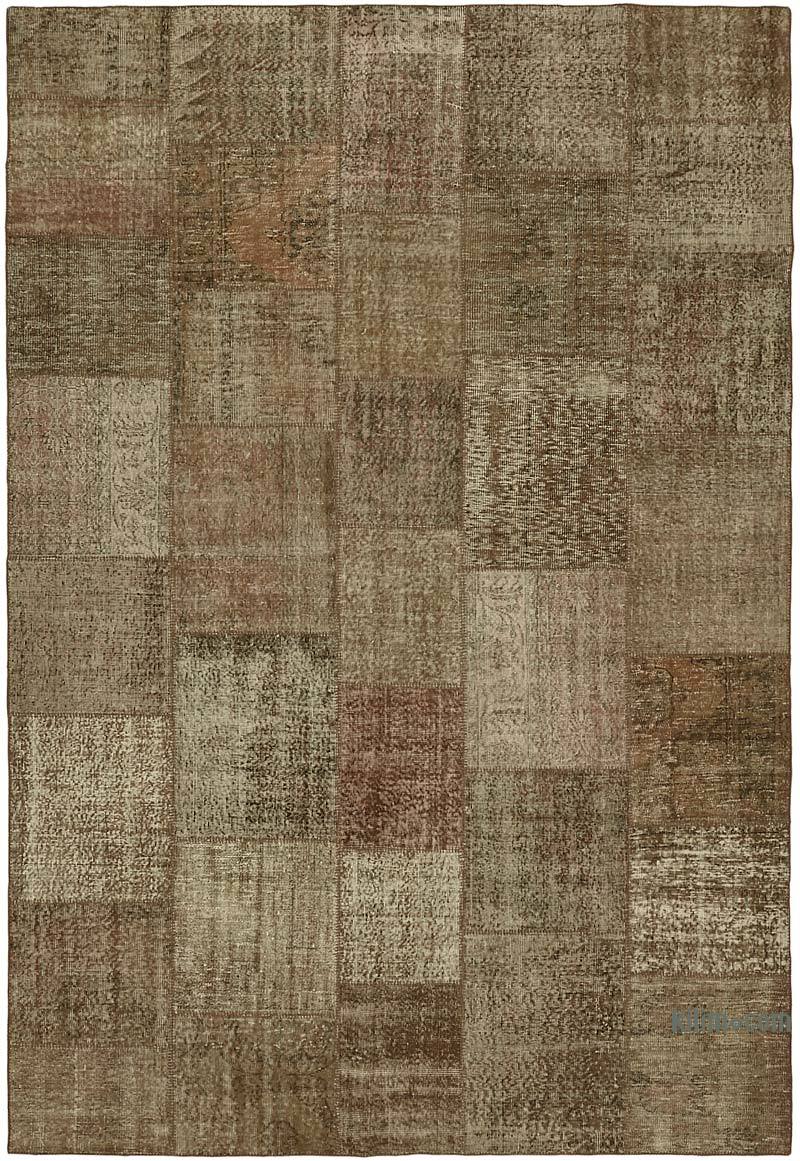 Patchwork Hand-Knotted Turkish Rug - 8' 2" x 11' 6" (98" x 138") - K0064640