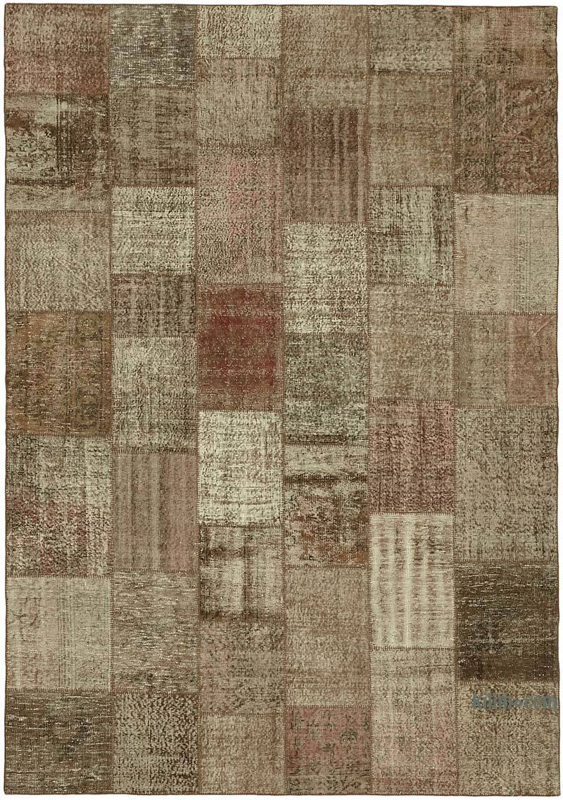Patchwork Hand-Knotted Turkish Rug - 8' 2" x 11' 6" (98" x 138") - K0064641