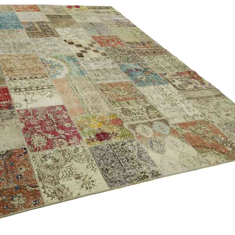 Patchwork Hand-Knotted Turkish Rug - 8' 2" x 11' 6" (98" x 138") - K0064645