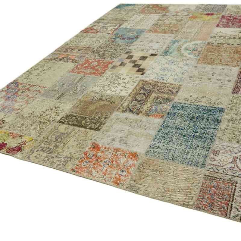 Patchwork Hand-Knotted Turkish Rug - 8' 2" x 11' 6" (98" x 138") - K0064645