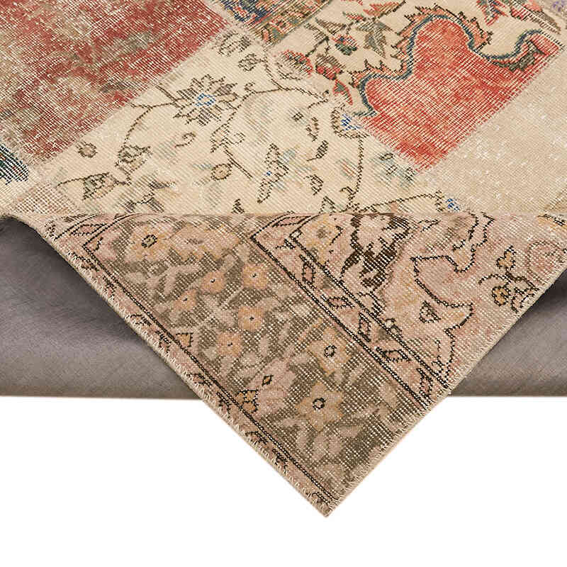 Patchwork Hand-Knotted Turkish Rug - 8' 2" x 11' 6" (98" x 138") - K0064646