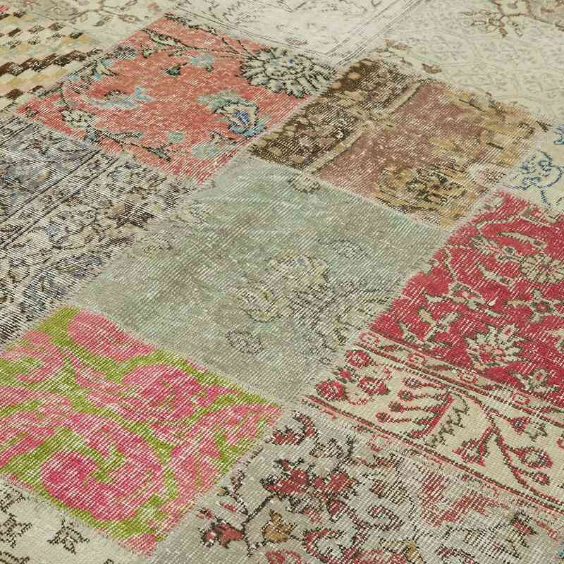 Patchwork Hand-Knotted Turkish Rug - 8' 2" x 11' 6" (98" x 138") - K0064647