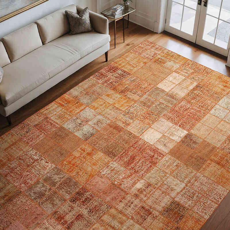 Patchwork Hand-Knotted Turkish Rug - 8' 4" x 11' 3" (100" x 135") - K0064649