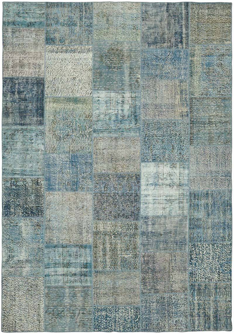 Patchwork Hand-Knotted Turkish Rug - 8' 2" x 11' 6" (98" x 138") - K0064650