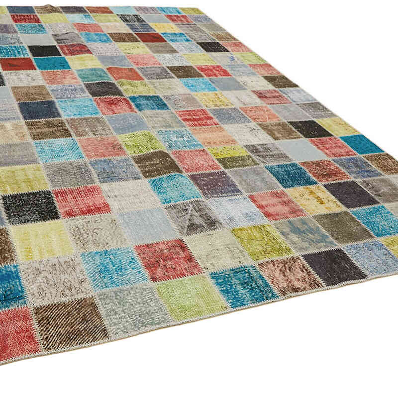 Patchwork Hand-Knotted Turkish Rug - 8' 6" x 11' 3" (102" x 135") - K0064655