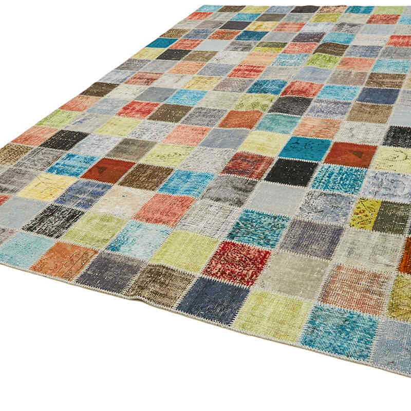 Patchwork Hand-Knotted Turkish Rug - 8' 6" x 11' 3" (102" x 135") - K0064655