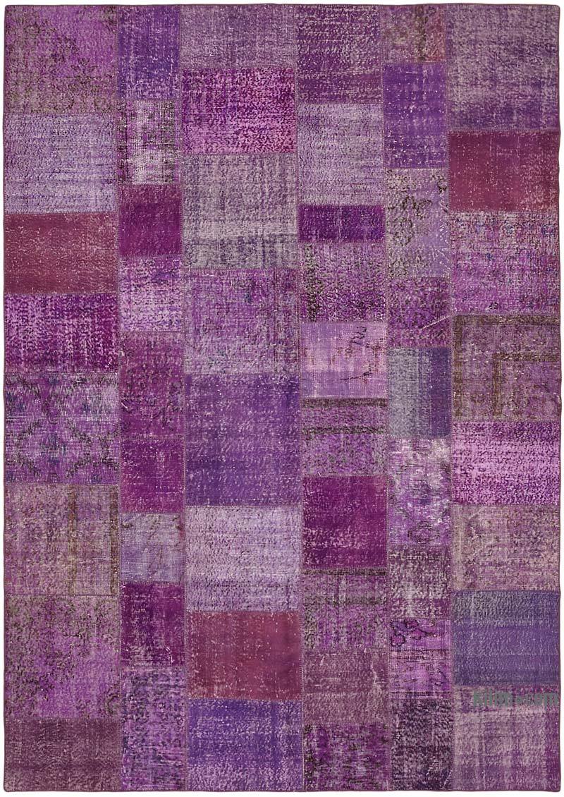 Patchwork Hand-Knotted Turkish Rug - 8' 2" x 11' 6" (98" x 138") - K0064665