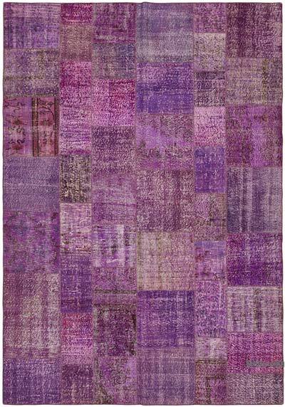 Patchwork Hand-Knotted Turkish Rug - 8' 2" x 11' 6" (98" x 138")