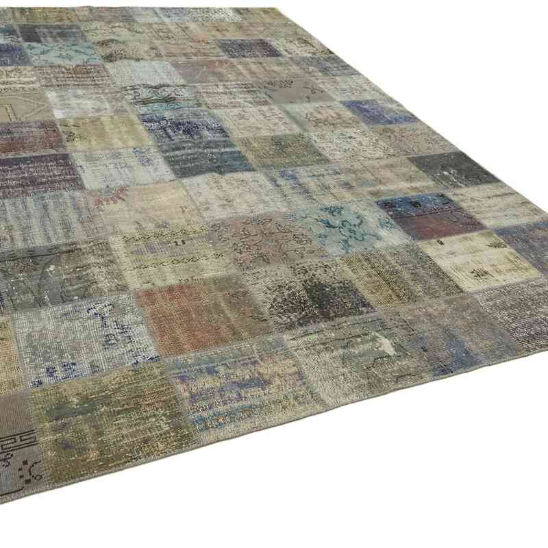 Patchwork Hand-Knotted Turkish Rug - 8' 2" x 11' 2" (98" x 134") - K0064690