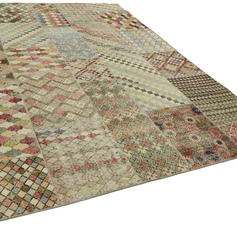 Patchwork Hand-Knotted Turkish Rug - 8' 2" x 11' 6" (98" x 138") - K0064691