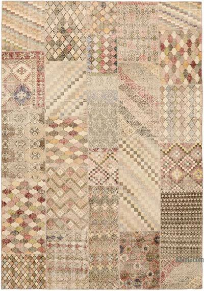 Patchwork Hand-Knotted Turkish Rug - 8' 2" x 11' 6" (98" x 138")