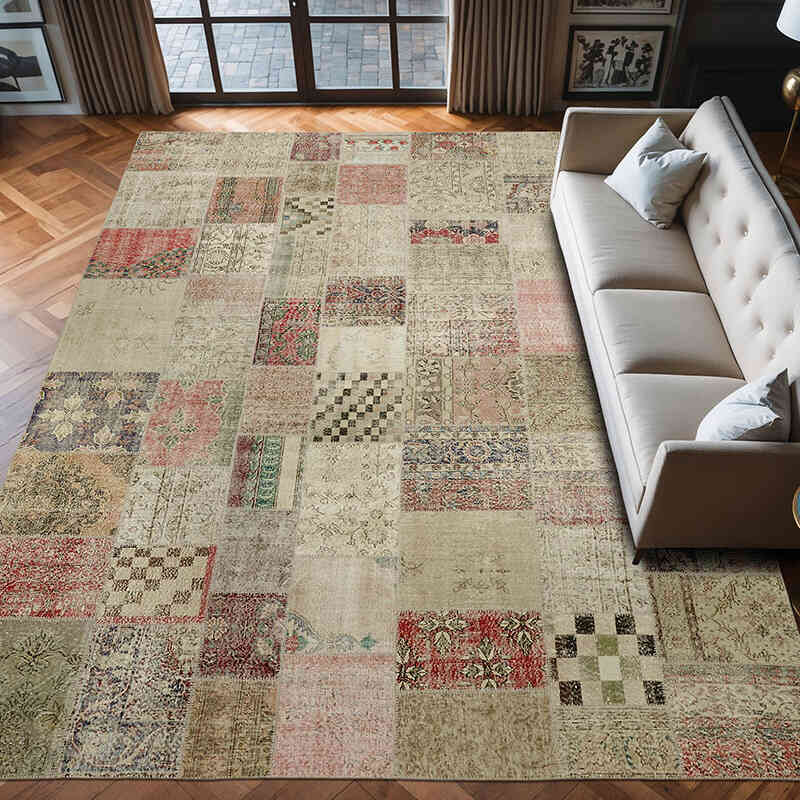 Patchwork El Dokuma Halı - 300 cm x 402 cm - K0064697