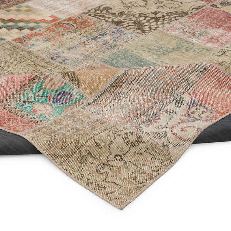 Patchwork Hand-Knotted Turkish Rug - 9' 10" x 13' 1" (118" x 157") - K0064698