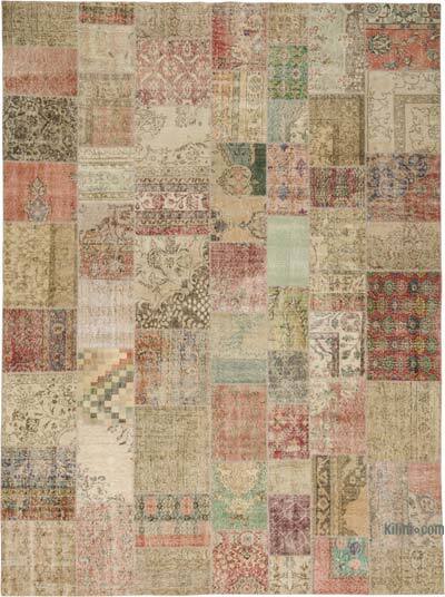 Patchwork Hand-Knotted Turkish Rug - 9' 10" x 13' 1" (118" x 157")