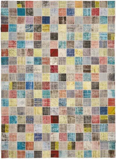 Patchwork Hand-Knotted Turkish Rug - 9' 10" x 13' 5" (118" x 161")