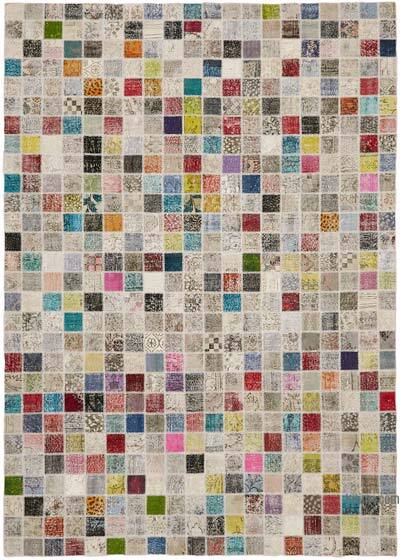 Patchwork Hand-Knotted Turkish Rug - 9' 7" x 13' 3" (115" x 159")