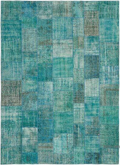 Patchwork Hand-Knotted Turkish Rug - 9' 10" x 13' 2" (118" x 158")