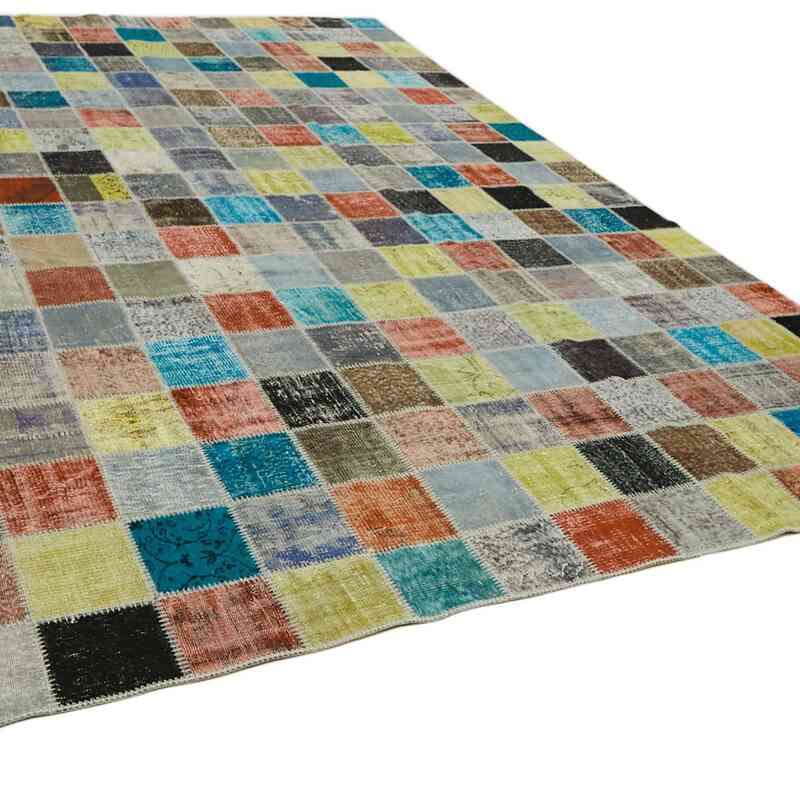 Patchwork Hand-Knotted Turkish Rug - 9' 10" x 13' 5" (118" x 161") - K0064723