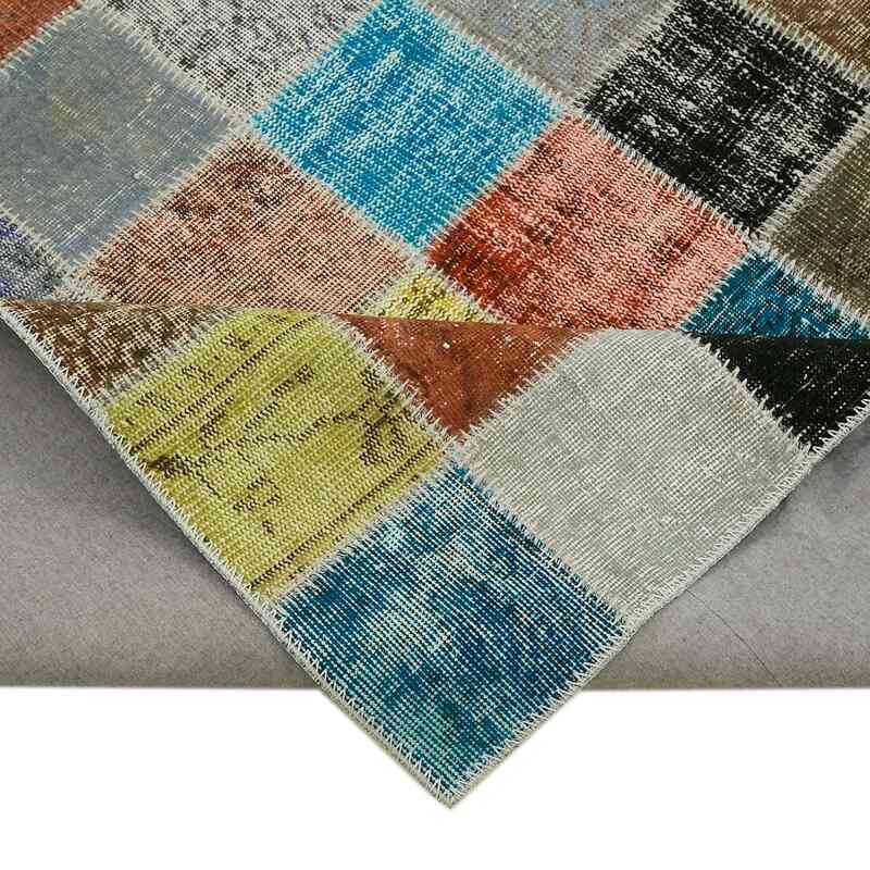 Patchwork Hand-Knotted Turkish Rug - 9' 10" x 13' 5" (118" x 161") - K0064723