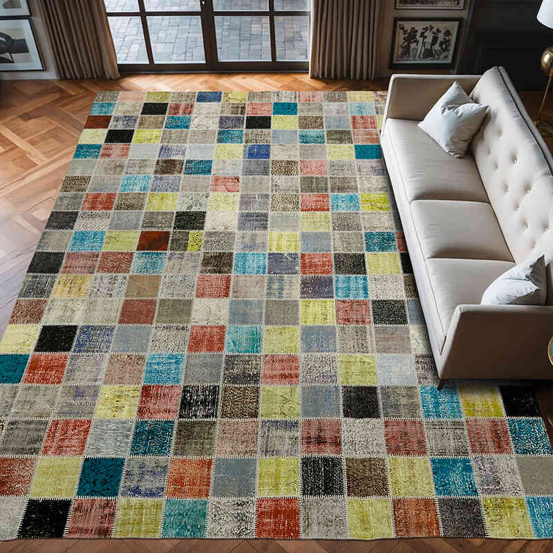 Patchwork El Dokuma Halı - 300 cm x 408 cm - K0064723