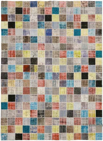 Patchwork Hand-Knotted Turkish Rug - 9' 10" x 13' 5" (118" x 161")
