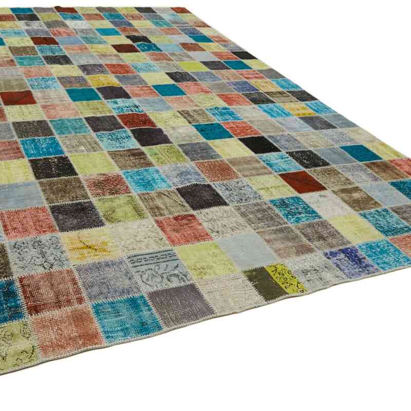 Patchwork Hand-Knotted Turkish Rug - 9' 10" x 13' 5" (118" x 161") - K0064724