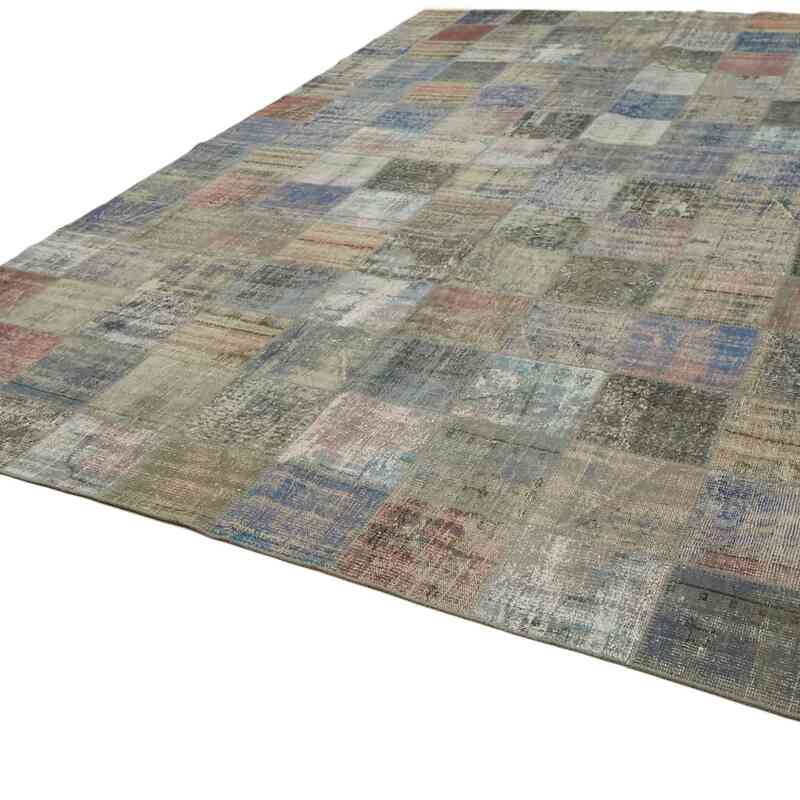 Patchwork Hand-Knotted Turkish Rug - 9' 9" x 13' 5" (117" x 161") - K0064727