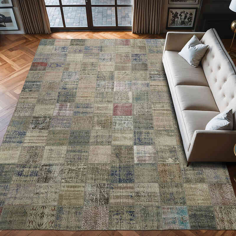 Patchwork El Dokuma Halı - 296 cm x 406 cm - K0064728