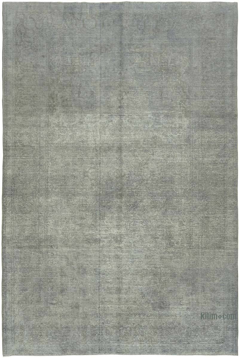 Grey Over-dyed Vintage Hand-Knotted Oriental Rug - 9' 4" x 13' 9" (112" x 165") - K0064783