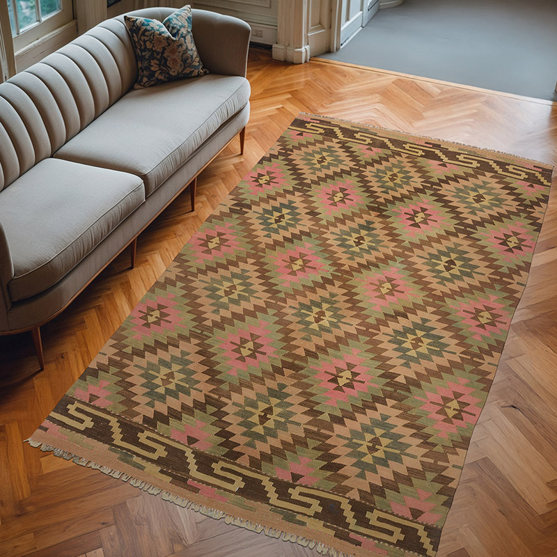 Vintage Mihalic Kilim Rug - 5' 10" x 9' 8" (70" x 116") - K0064805